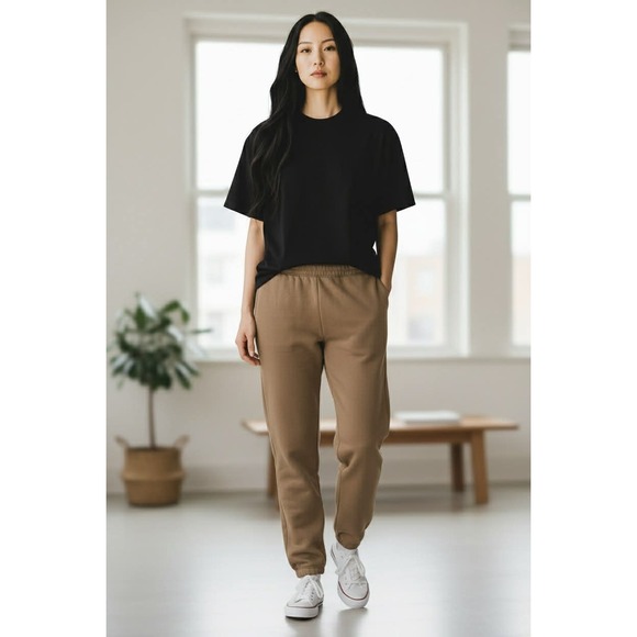 American Eagle Outfitters Pants - Women's American Eagle Tan Fleece Jogger Sweatpants Casual Lounge Size M